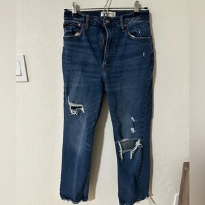 Abercrombie and fitch curve love the ankle straight high rise jeans